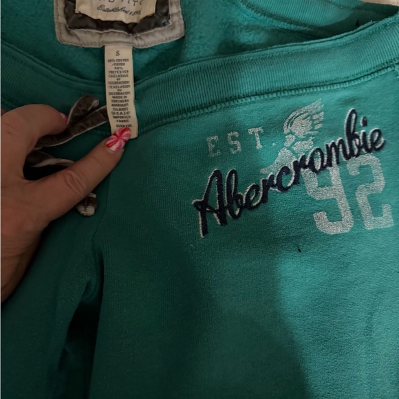 Abercrombie & Fitch Teal flare boot cut Sweatpants worn only 1 time - Picture 1 of 4
